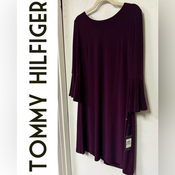 Tommy Hilfiger Dresses & Skirts - Tommy Hilfiger Women's Purple Bell Sleeved Dress *NEW* Sz 12